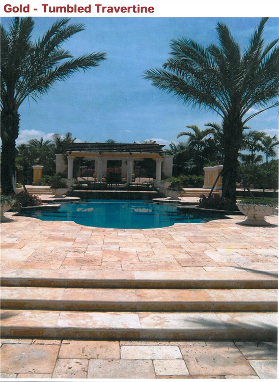 Gold Travertine Pool Deck