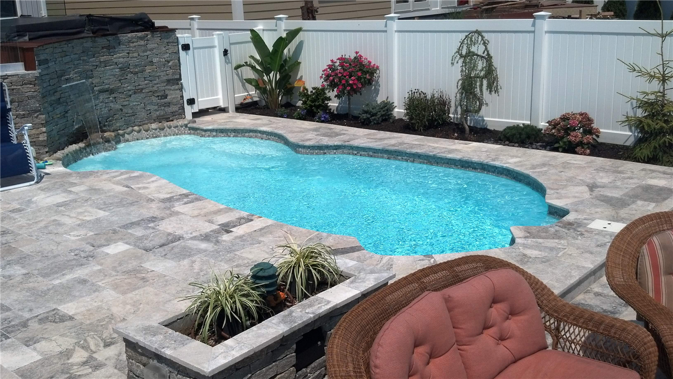 Silver Travertine Pool Deck