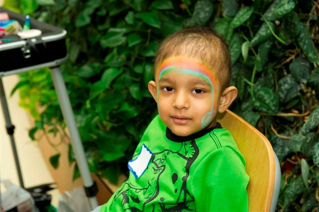 When the children were not looking for eggs they had a chance to visit the face painting booth.