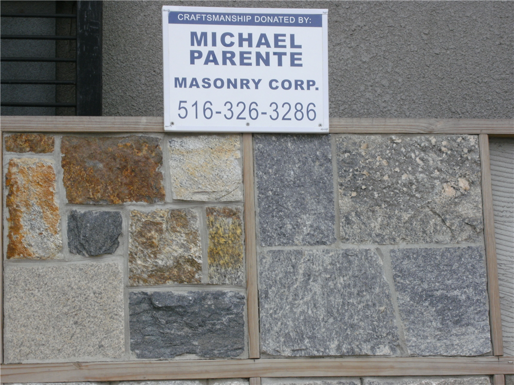 Mike Parente Masonry Corp donated their time and craftsmanship to make our display great!